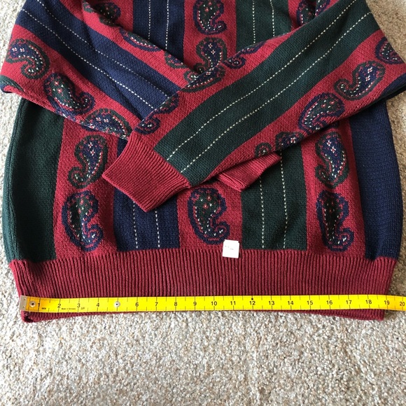 Vintage Men’s Colours By Alexander Julian Paisley Grandpa Sweater NWT Large - Picture 10 of 13